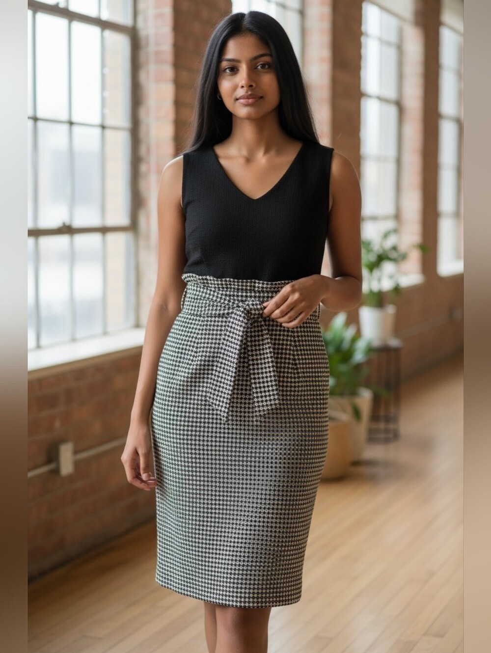 NWT I LE Houndstooth Dress